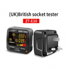 ZOYI ZT-E10 Socket Tester Smart Electric Socket Tester (UK Plug) Ground Zero Line NCV Test