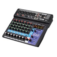 TEYUN A8 Audio Mixer Professional 8-Channel Mixing Console and Monitor Paths Plus Effects Processor