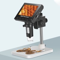 DM4 1000X 720P Portable Digital Microscope 4.3" Screen (Adjustable Stand with Clamps) for Antique Coin