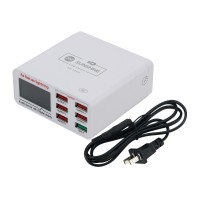 SS-304Q 6 Port LCD USB Charger 2.4A Fast Charging Support Intelligence QC 3.0 Compatibility For IPAD/iPhone HUAWEI XIAOMI VIVO