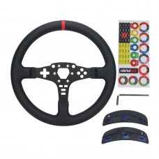 33CM/13" Racing Steering Wheel (Fully Covered with Cow Leather) PC SIM Racing Accessory for MOZA R5