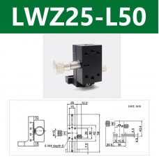 LWZ25-L50 Z Axis Fine-Tuning Sliding Table Vertical Lifting Manual Sliding Table Travel 30MM/1.2"
