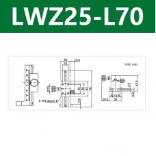LWZ25-L70 Z Axis Fine-Tuning Sliding Table Vertical Lifting Manual Sliding Table Travel 50MM/2"