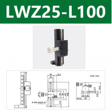 LWZ25-L100 Z Axis Fine-Tuning Sliding Table Vertical Lifting Manual Sliding Table Travel 80MM/3.1"