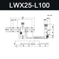 LWX25-L100 X-Axis Sliding Table Precision Manual Sliding Table with Dovetail Groove 80MM/3.1" Travel