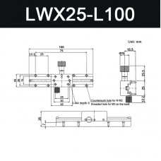 LWX25-L100 X-Axis Sliding Table Precision Manual Sliding Table with Dovetail Groove 80MM/3.1" Travel