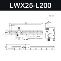 LWX25-L200 X-Axis Sliding Table Precision Manual Sliding Table with Dovetail Groove 180mm/7.1" Travel