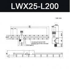 LWX25-L200 X-Axis Sliding Table Precision Manual Sliding Table with Dovetail Groove 180mm/7.1" Travel