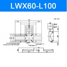 LWX60-L100 X-Axis Sliding Table Precision Manual Sliding Table w/ Dovetail Groove 60MM/2.4" Travel