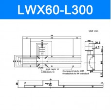 LWX60-L300 X-Axis Sliding Table Precision Manual Sliding Table w/ Dovetail Groove 260MM/10.2" Travel