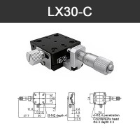 LX30-C 30x30MM/1.2x1.2" X-Axis Sliding Stage Fine-Tuning Manual Sliding Table w/ Central Micrometer