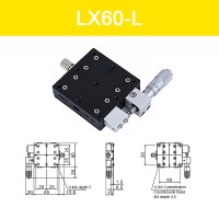 LX60-L 49N Travel ±0.3" X-Axis Sliding Stage Fine-Tuning Sliding Table w/ Left Handed Micrometer