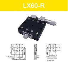 LX60-R 49N Travel ±0.3" X-Axis Sliding Stage Fine-Tuning Sliding Table w/ Right Handed Micrometer