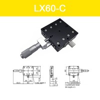 LX60-C 49N Travel ±0.3" X-Axis Sliding Stage Fine-Tuning Sliding Table w/ Central Micrometer