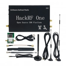 1MHz-6GHz HackRF One R9 V2.0.0 SDR Software Defined Radio Assembled Black Shell w/ LNA Antennas