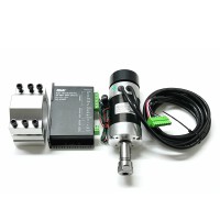 HQUDJ ER16 48V 400W Air Cooled Brushless Spindle Motor + Closed Loop Driver + Fixture for Engraving