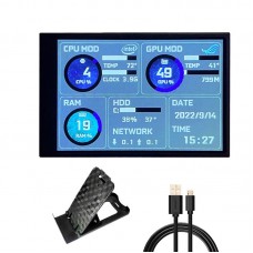 3.5" IPS Screen Mini IPS Monitor Type C Computer Secondary Screen (w/ Bent Cable) Free of AIDA64