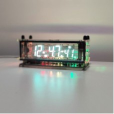 Wifi Clock Colorful VFD Clock Creative Desktop Clock with RGB Ambient Light Settable Time Zone