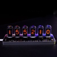 HamGeek IPS RGB Pseudo Glow Tube Clock Desktop Clock Creative Decoration with Aluminum Alloy Base