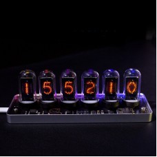 HamGeek IPS RGB Pseudo Glow Tube Clock Desktop Clock Creative Decoration with Aluminum Alloy Base