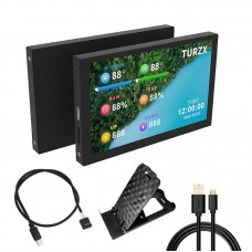 5" 800x480 IPS Screen IPS Monitor Type-C Computer Case Secondary Screen (Matte Black) with Cable