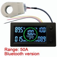 WLS-MVA050 50A LCD Display Coulometer with Bluetooth APP Current Voltage Power Electric Energy Meter