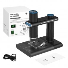 1000X WiFi Digital Microscope with Bracket Portable Electron Magnifier with Adjustable LED for Skin Detection