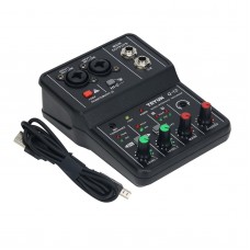 TEYUN Q-12 Professional Computer Recording Sound Card 16Bit 48KHz Audio Interface USB Drive-Free