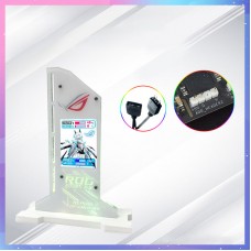 5V 3Pin White GPU Holder with 2.4inch LCD Display for Real-time Monitor of Temperature Support Photo Carousel