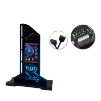 12V 4Pin Black GPU Holder with 2.4inch LCD Display for Real-time Monitor of Temperature Support Photo Carousel