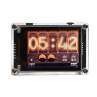 GEEKTONE 2.4" Battery-Powered Nixie Tube Clock VU Meter Voice-Controlled Music Spectrum  True Color