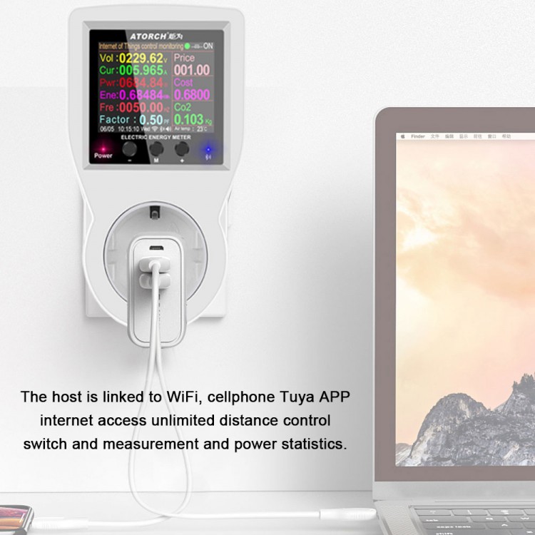 ATORCH S1 3680W Wifi Electric Energy Meter Power Socket Multienergy