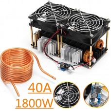 1800W ZVS Induction Heater Induction Heating Machine Low Voltage 12V-48V with Copper Heating Coil