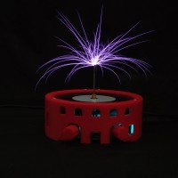 Circular Flat Tesla Coil Bluetooth Musical Tesla Coil Red Shell with Two Class E Amplifier Circuits