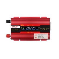 3000W Car Solar Power Inverter 12V 24V to 220V Home Power Inverter with LCD Display Red Shell