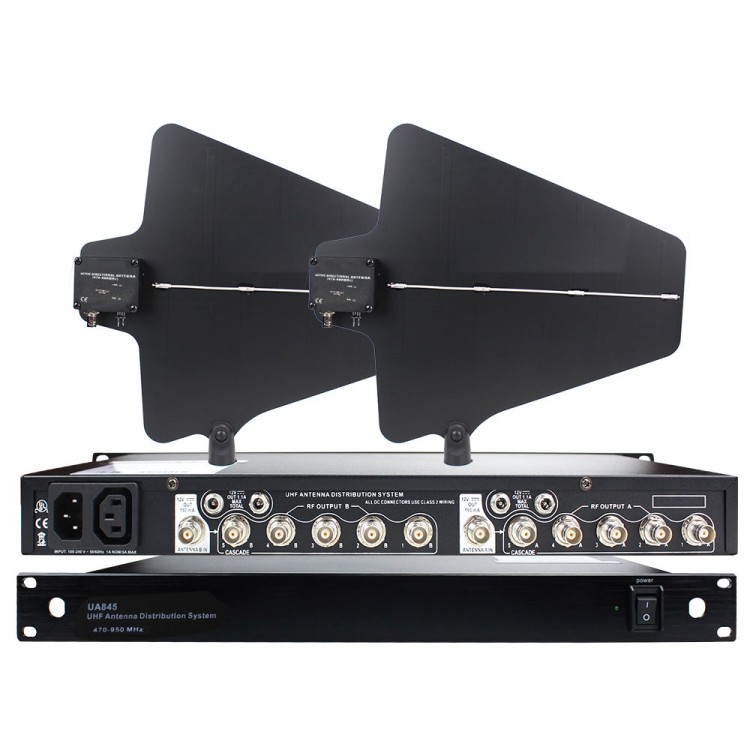 SHURE UA845 UHF Antenna Distribution System + UA874 Antenna Supporting