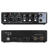 RK-22 Small External Sound Card USB Audio Interface Sound Card for Livestreaming Recording Karaoke