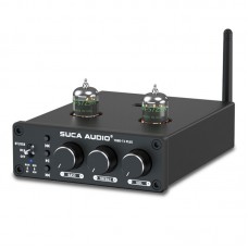 Black 5725 Vacuum Tube TUBE-T1 PLUS Preamplifier USB and Bluetooth 5.0 Lossless Amplifier with Treble and Bass Adjustment