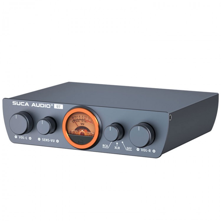 U7 HiFi Power Amplifier XLR Full Balanced Lossless Digital Amplifier 300W x 2 with Builtin VU