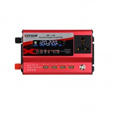 3000W Universal Solar Power Inverter Input 12V/24V Output 220V with Flowing Light 4 USB Ports