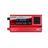 4000W Universal Solar Power Inverter Input 12V/24V Output 220V with Flowing Light 4 USB Ports