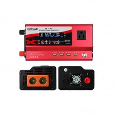 4000W Car Solar Power Inverter US Input DC 12V/24V Output AC 110V with Flowing Light 4 USB Ports