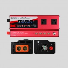 6000W Car Solar Power Inverter US Input DC 12V/24V Output AC 110V with Flowing Light 4 USB Ports