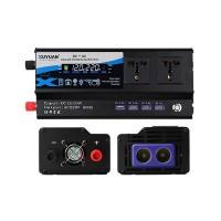 6000W Universal Car Solar Power Inverter Input DC 12V/24V Output AC220V w/ Ambient Light 4 USB Ports