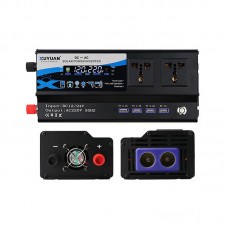 6000W Universal Car Solar Power Inverter Input DC 12V/24V Output AC220V w/ Ambient Light 4 USB Ports