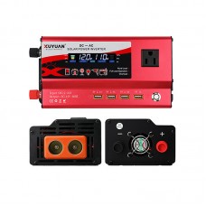 4000W US Socket Car Solar Power Inverter Input DC 12V/24V Output AC110V with Light 4 USB Ports