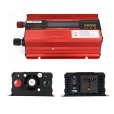 600W 12V/24V to 220V Solar Power Inverter Car Power Inverter w/ LCD Display Multi-Layer Protection