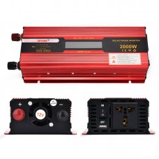 2000W 12V/24V to 220V Solar Power Inverter Car Power Inverter w/ LCD Display Multi-Layer Protection