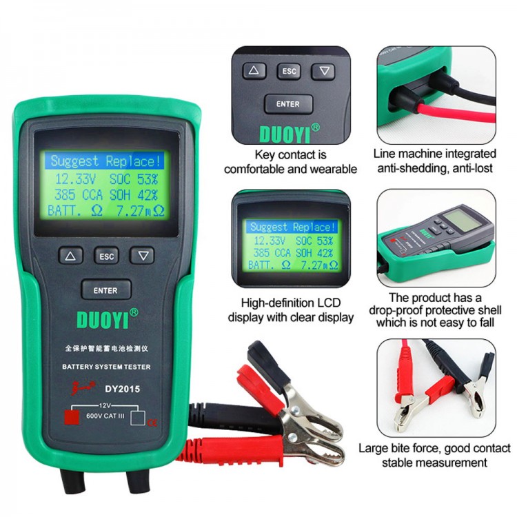 DY2015 12V Battery System Tester Multifunction Car Battery Tester for