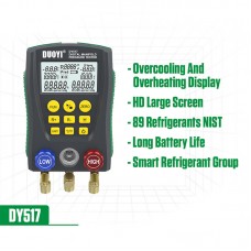 DY517 Refrigerant Pressure Gauge Digital Manifold Pressure Tester for Car Household Air Conditioner